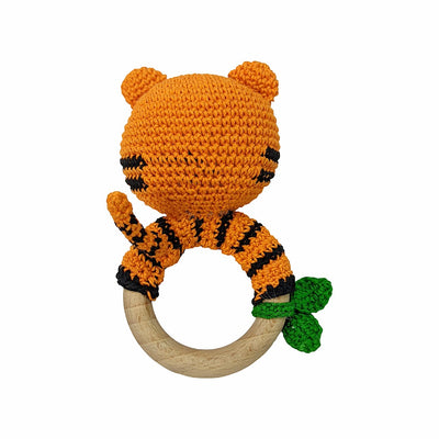 Joyful Tiger Rattle - Handmade Crochet Baby Companion