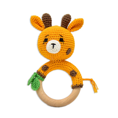 Playful Giraffe Rattle - Handmade Crochet Baby Products