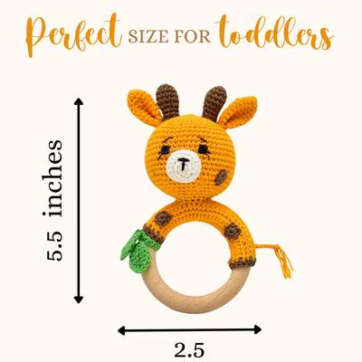 Playful Giraffe Rattle – Handmade Crochet Baby Toy