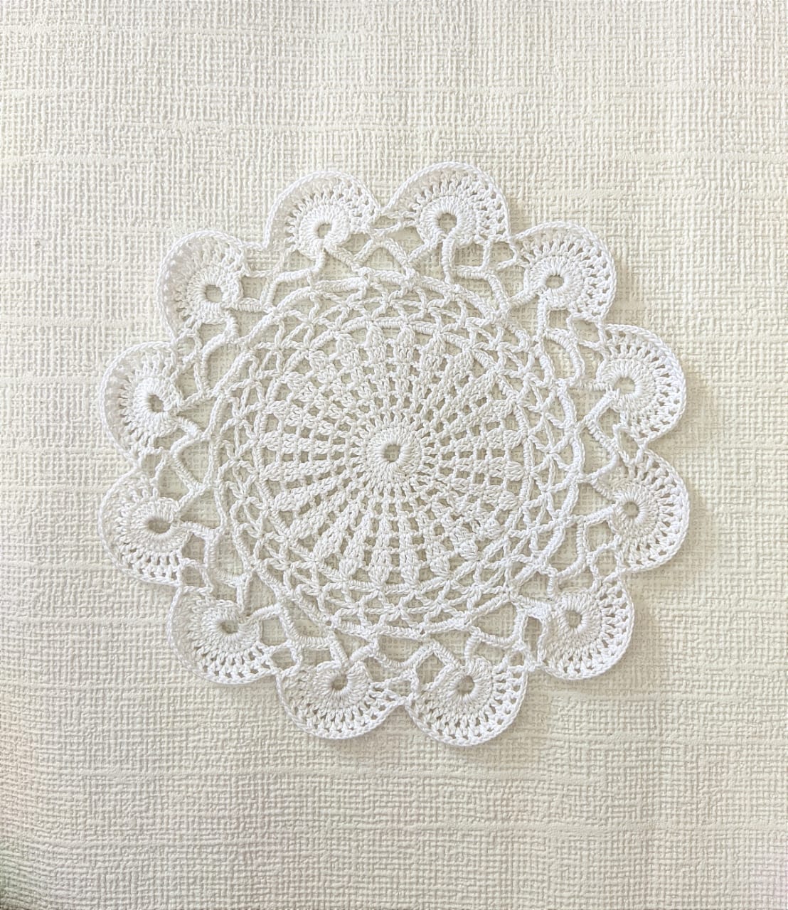 Handmade Crocheted Floral Doily Set of 2- Trendy & Elegant Home Decor