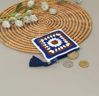 Handmade Multicolor Crochet Coin Pouches with Zipper | Small Wallet for Coins & Essentials