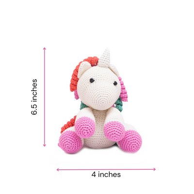 Colorful Crocheted Spectral Unicorn - Handmade Soft Toy Plush