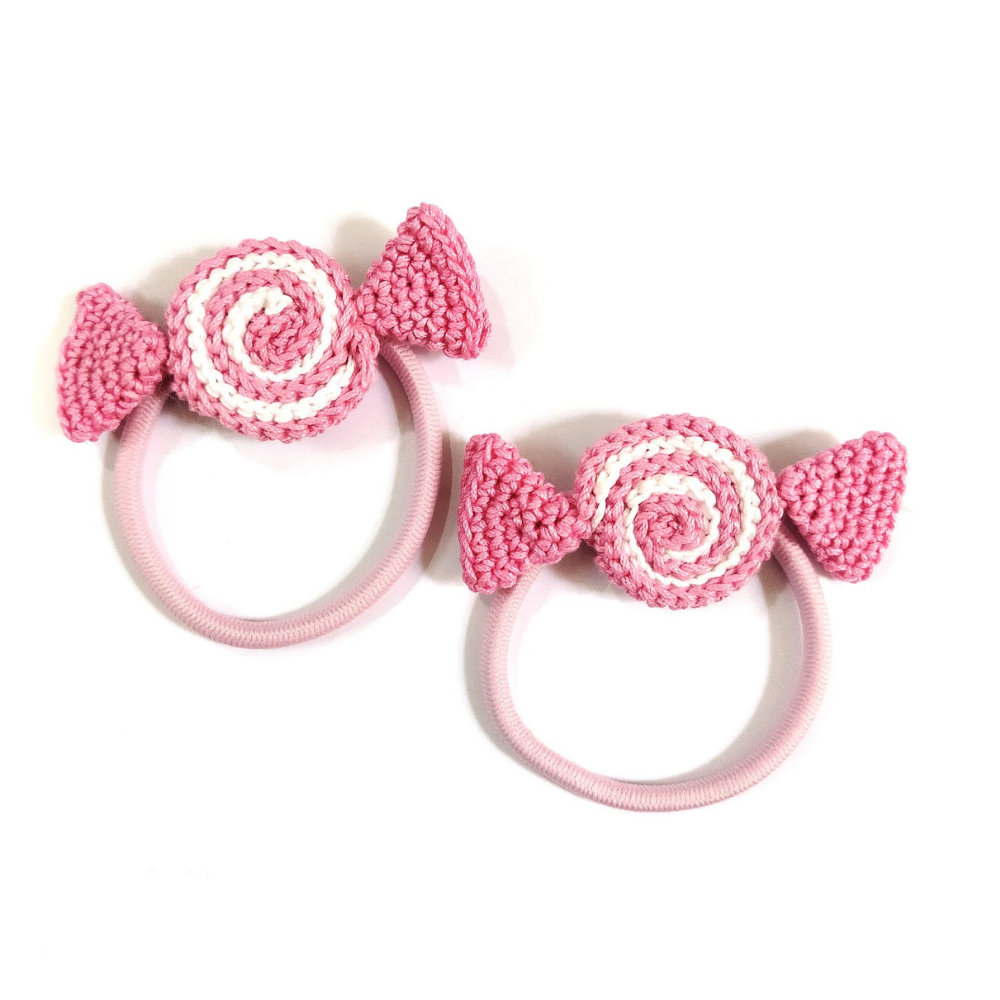 Handmade Pink Candy Hair Tie for Chic Styles