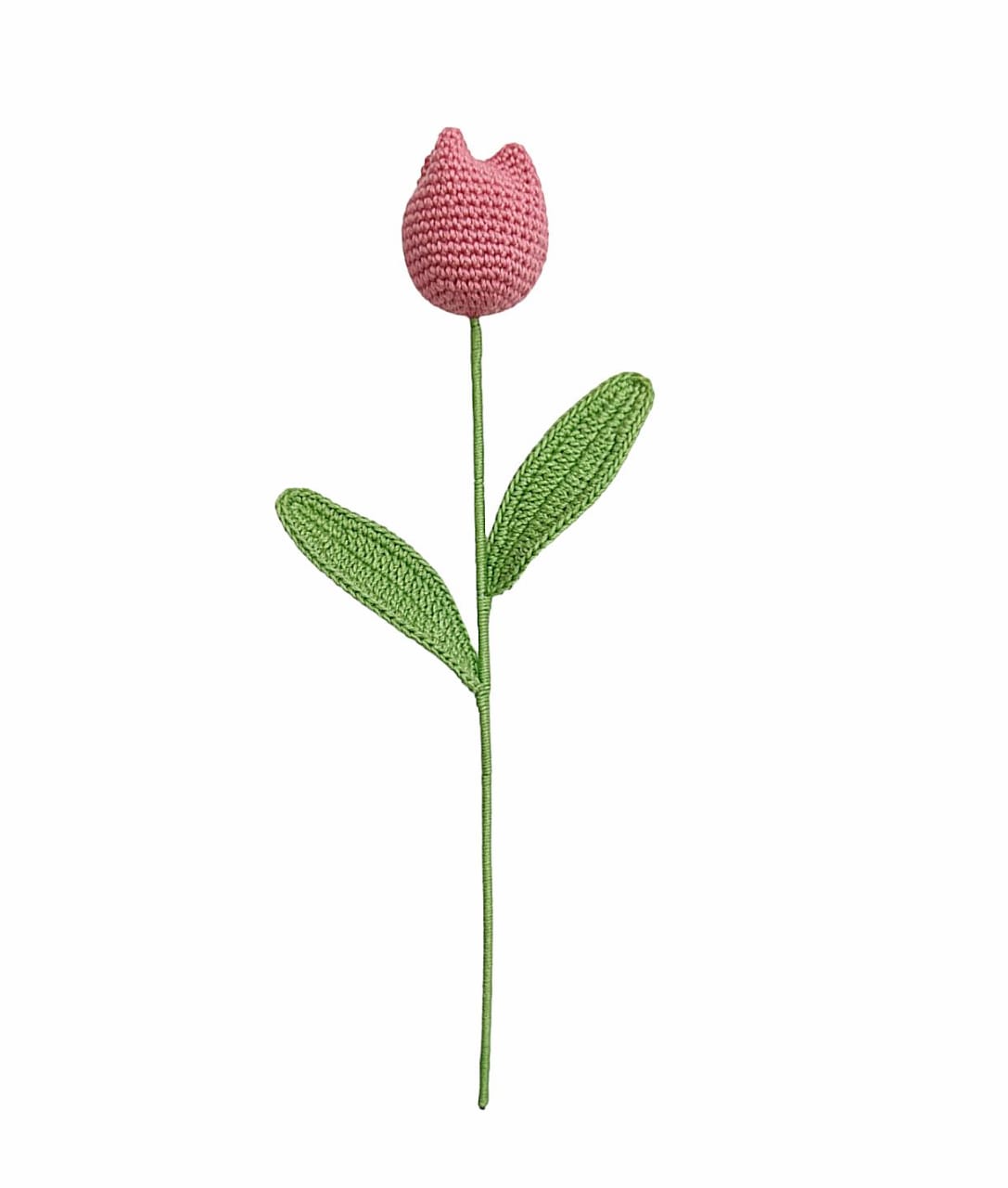 Handcrafted Crochet Tulips :Quaint Charm for Modern Interiors- Single Stem