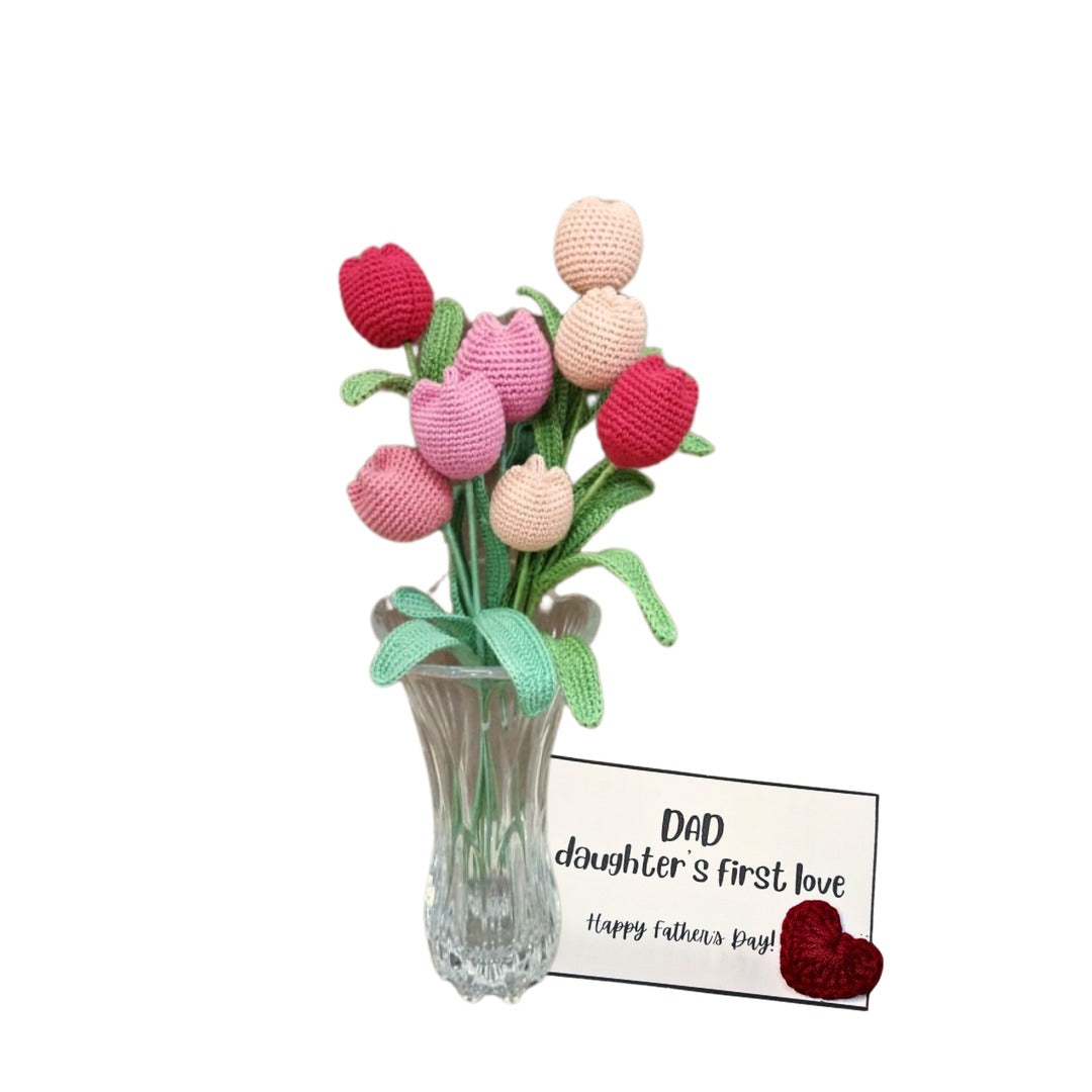 Charming Crocheted Tulip Bouquets: Perfect Gift for Father's Day