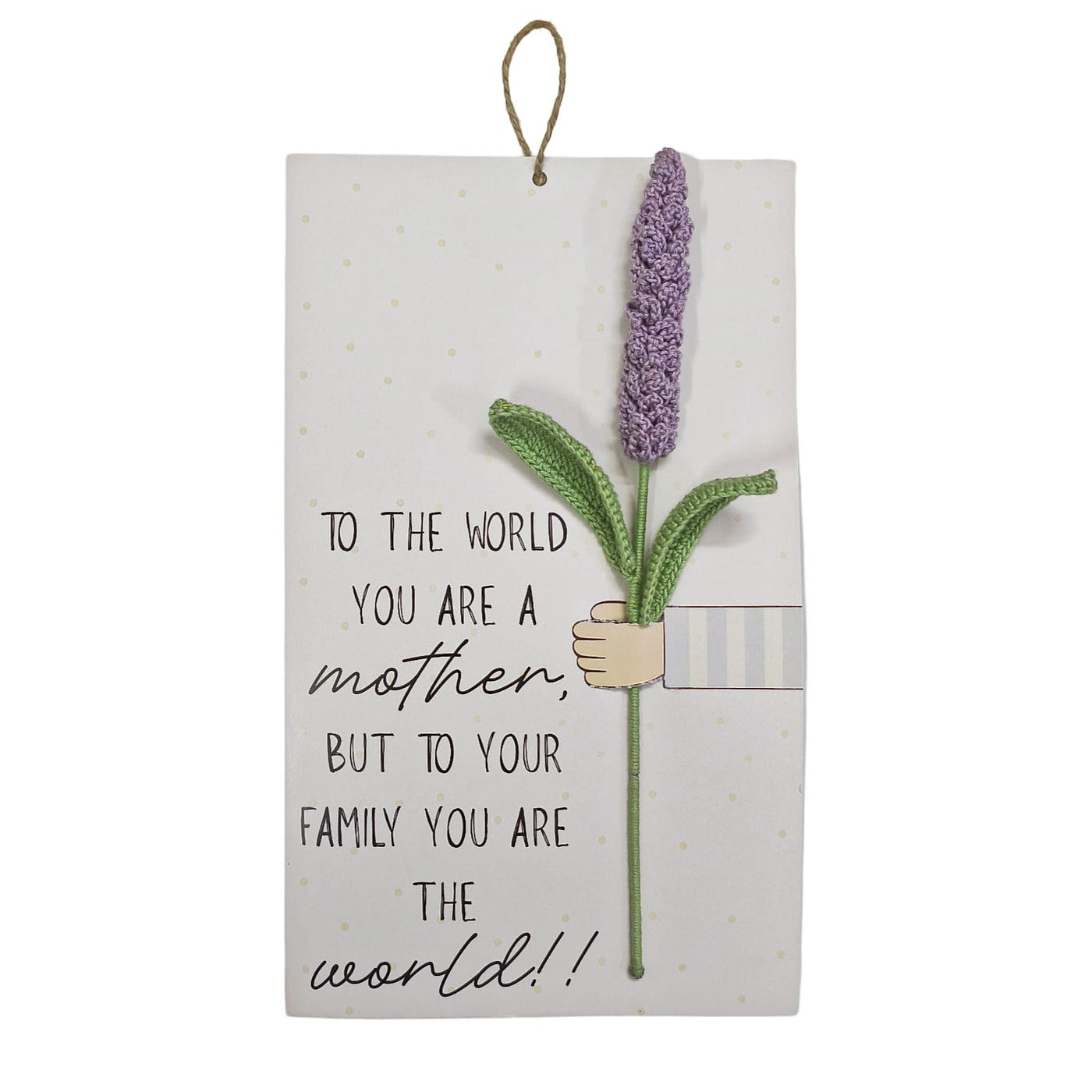Handmade Lavender Crochet Flower Card | Mother’s Day Gift