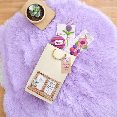 Violet Vibes:Handmade Crochet Mother’s Day Hamper Gift Bag