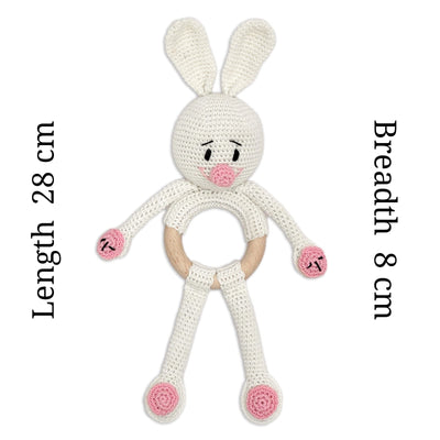 Cuddly Bunnies Rattle Toy- Handmade Baby Toy for Early Play
