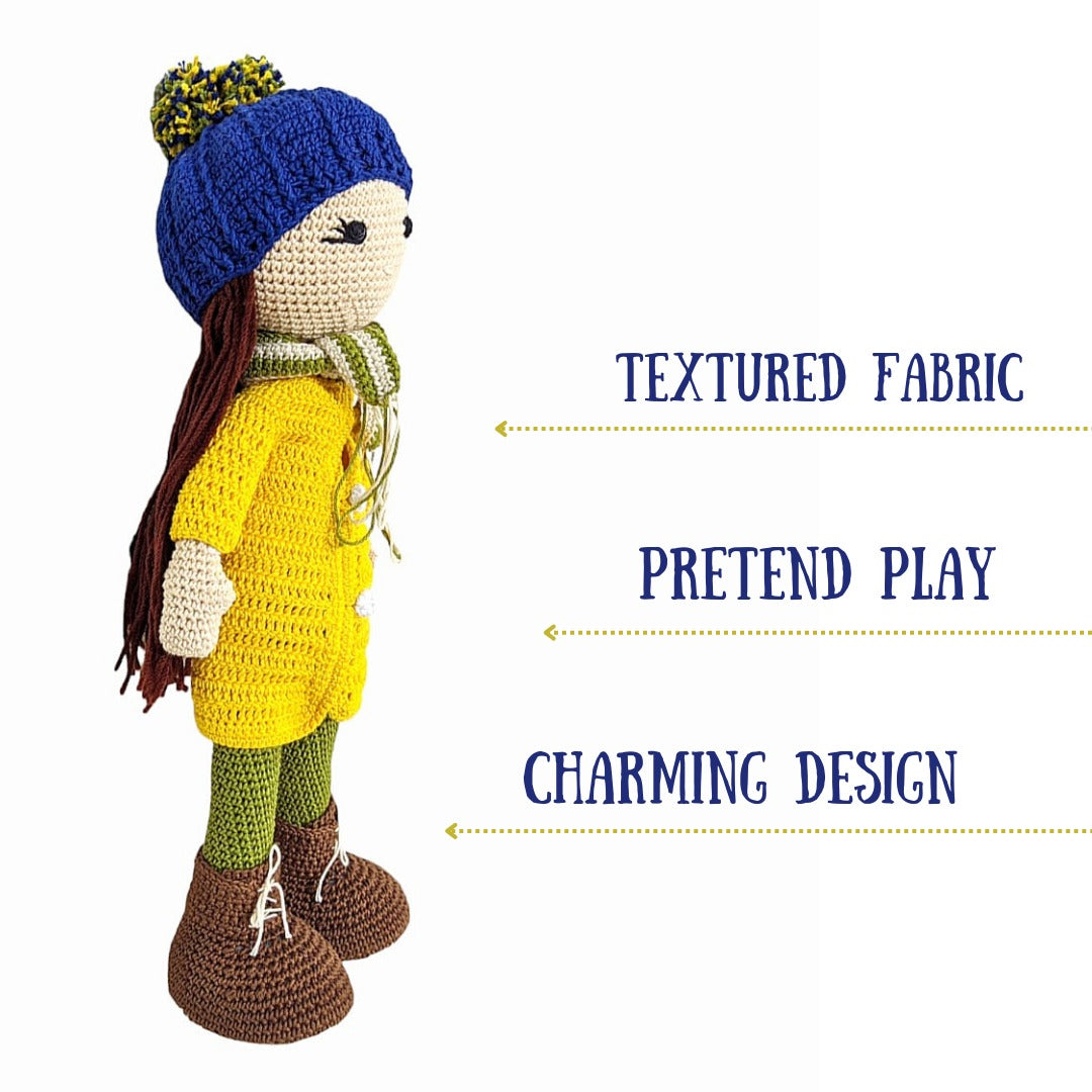 Adorable Handmade Crocheted Yellow Kelly Doll - Perfect Gift for Every Occasion!