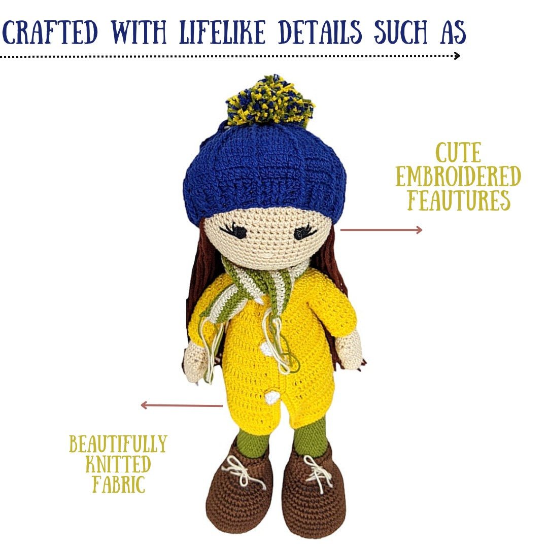 Adorable Handmade Crocheted Yellow Kelly Doll - Perfect Gift for Every Occasion!