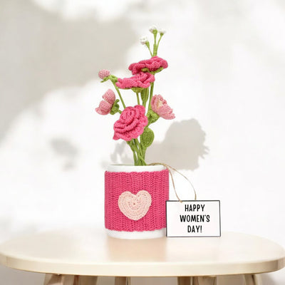 Forever Roses in a Mug | Unique Crochet Gift for Women’s Day