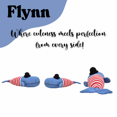 Flynn the Whale – Handmade Crocheted Soft Toy for Cuddles & Playful Adventures