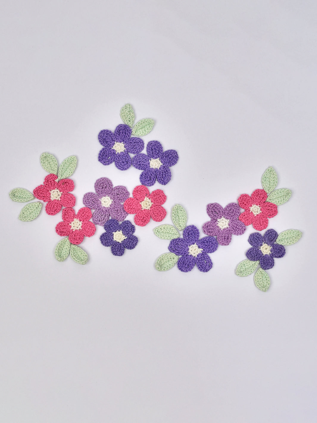 Handcrafted DIY Crochet Flower Motifs- Purple