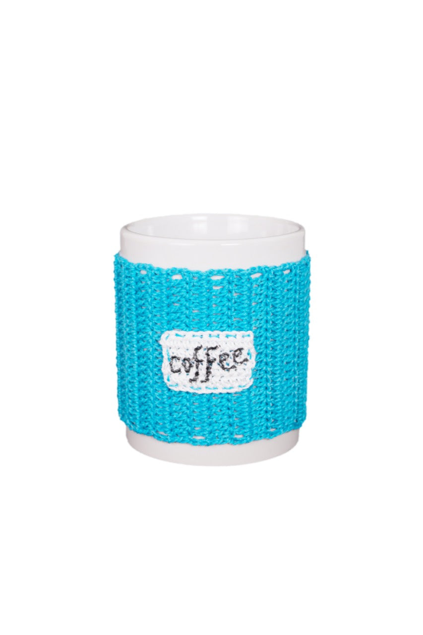 Handcrafted crochet cozy cup-Blue Delight