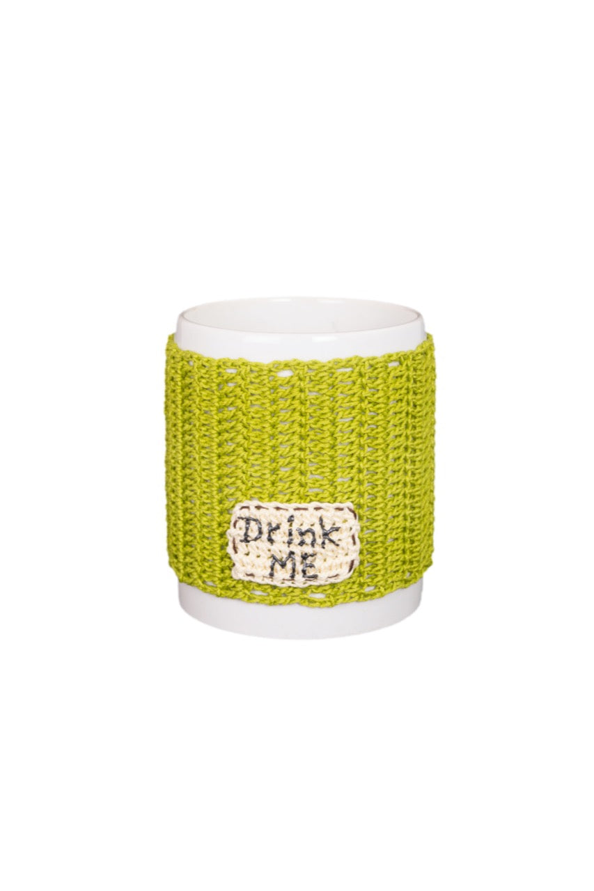 Handcrafted crochet cozy cup-Splendour Green