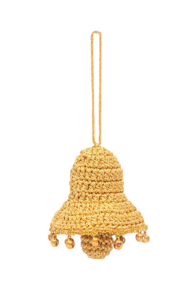 Jingle All the Way – Handcrafted Crochet Gold Bell Ornament