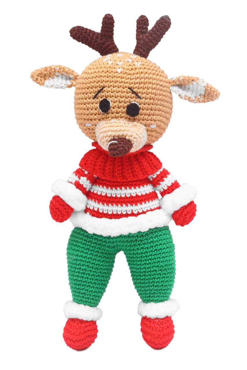 Handcrafted Amigurumi Christmas Soft Toy- Cute Boy Reindeer
