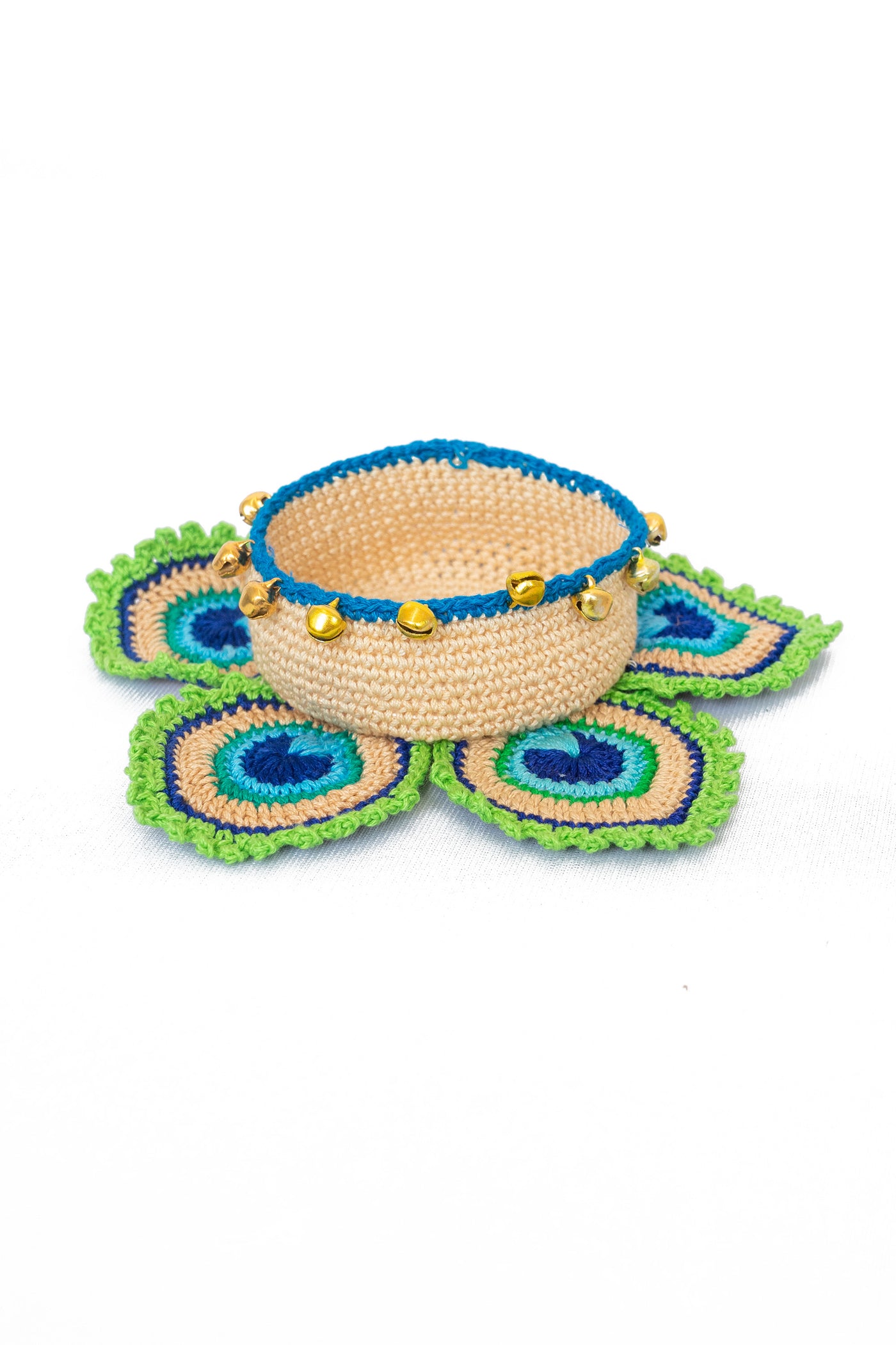 Handcrafted Peacock Crochet Tealight